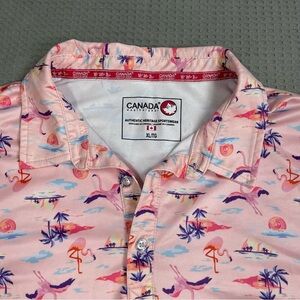 Canada Weather Gear Golf Polo Shirt XL Men’s Flamingo Performance Stretch Pink